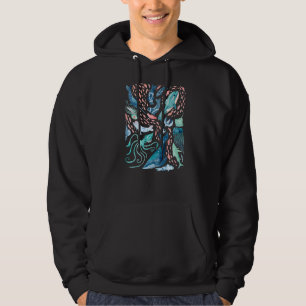 Watercolor Arctic Whales Fish Beluga Narwhal Squid Hoodie