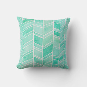 Watercolor Arrow Herringbone Pattern Square Pillow