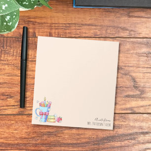 Watercolor Art   A Note From Teacher Name Notepad