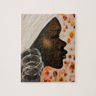 Watercolor Art - African Beauty - Woman - Jigsaw Puzzle