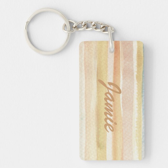 Watercolor art background, texture key ring (Front)