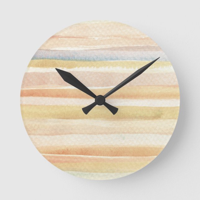 Watercolor art background, texture round clock (Front)