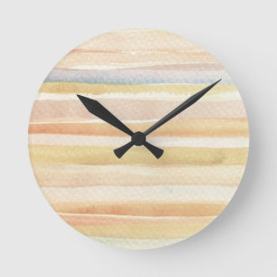 Watercolor art background, texture round clock