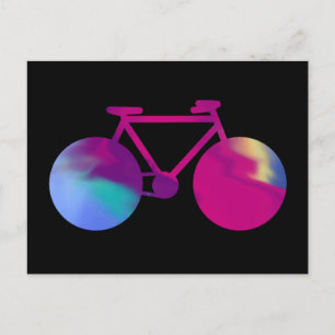 watercolor art bicycle postcard