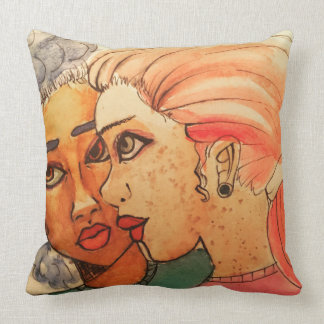 Watercolor art by Kesa F Magic Friends Cushion