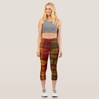 Watercolor Art  Capri Leggings