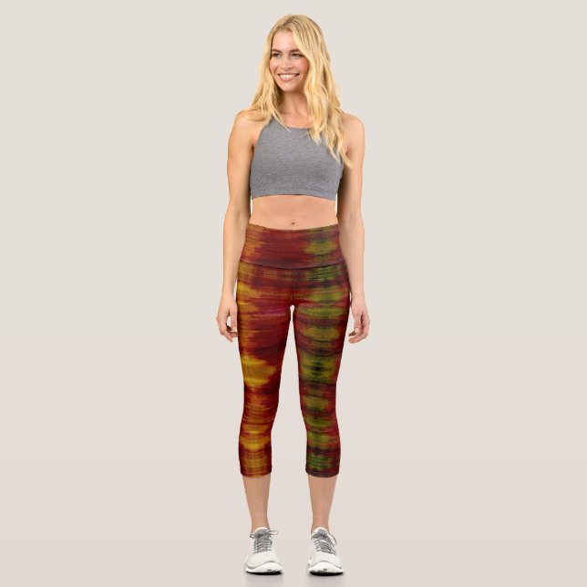 Watercolor Art  Capri Leggings (Front)