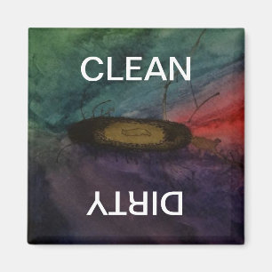 Watercolor Art Clean Dirty Dishwasher Magnet
