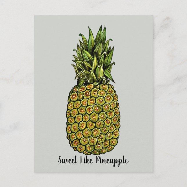 Watercolor Art Cute Pineapple Postcard (Front)