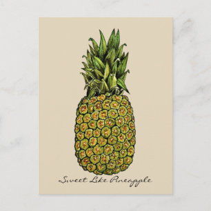 Watercolor Art Cute Pineapple Postcard