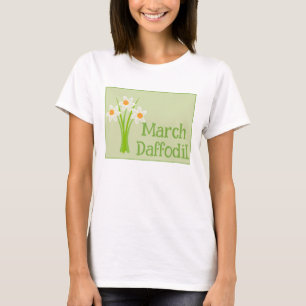 Watercolor Art Daffodil Flower March Birthday T-Shirt