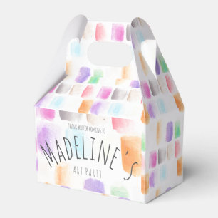Watercolor Art Party Birthday Colourful Abstract Favour Box