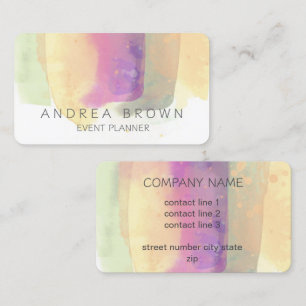 watercolor art pastel colours double sided custom business card