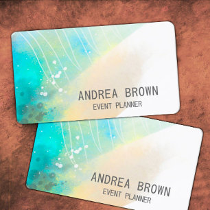 watercolor art pastel colours double sided custom business card