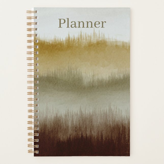 Watercolor Art Planner | 5.5 x 8.5 | Brown (Front)