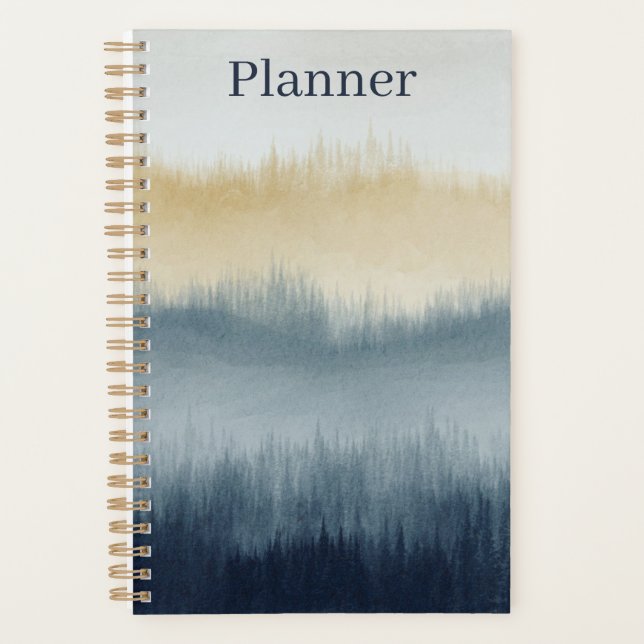 Watercolor Art Planner | 5.5x8.5 | Blue (Front)