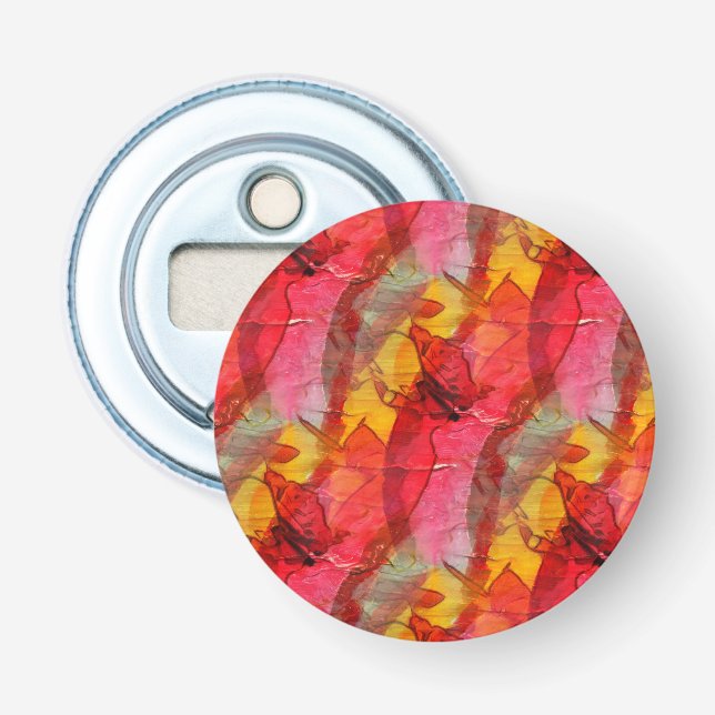 Watercolor art red yellow bottle opener (Front)
