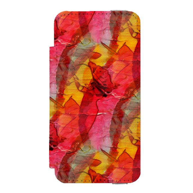 Watercolor art red yellow incipio iPhone wallet case (Folio Front)