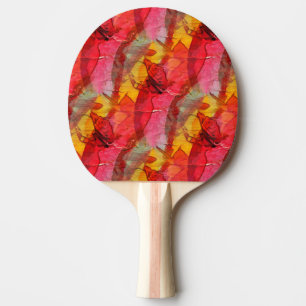 Watercolor art red yellow ping pong paddle