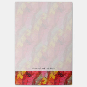 Watercolor art red yellow post-it notes