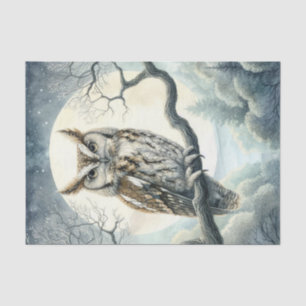 Watercolor Art Screech Owl Decoupage Tissue Paper