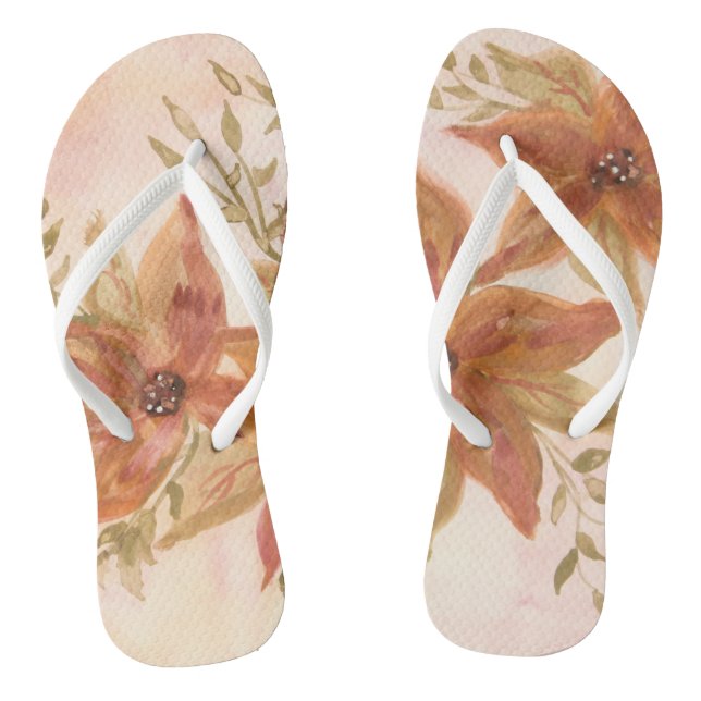 Watercolor Art Shoes Flip Flops (Footbed)