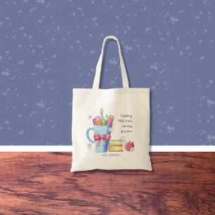 Watercolor Art Teacher Tote Bag with Quote