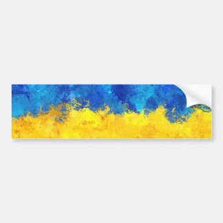 Watercolor art Ukrainian flag Bumper Sticker