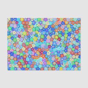 Watercolor Art Very Small, Colourful Flowers Tissue Paper