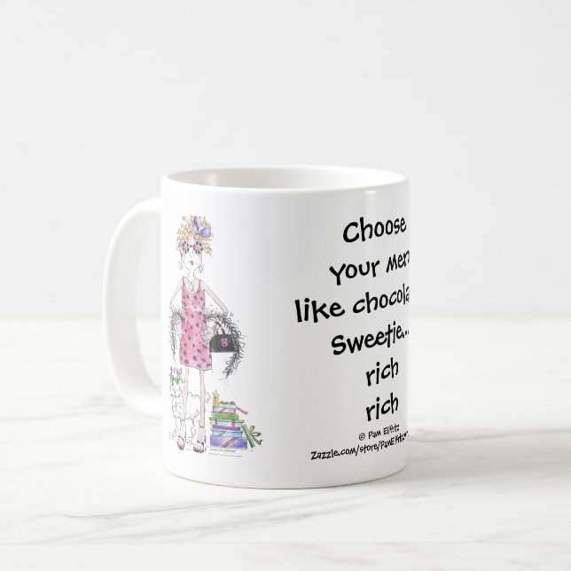 Watercolor Art Woman Humourous Saying Coffee Mug (Front Left)