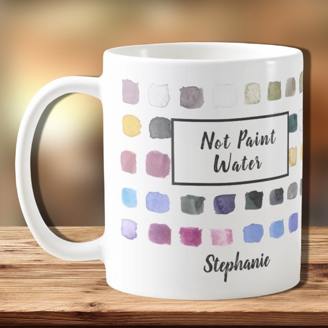 Watercolor Artist Name Monogram Not Paint Water Coffee Mug (Creator Uploaded)