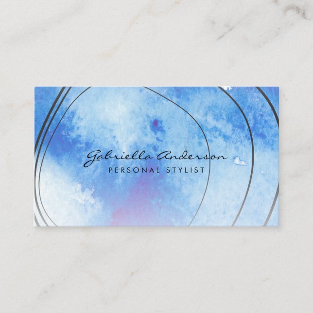 Watercolor Artistic Strokes Business Card (Front)