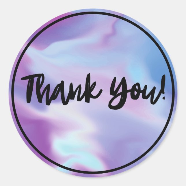 Watercolor Artsy Thank You Classic Round Sticker (Front)