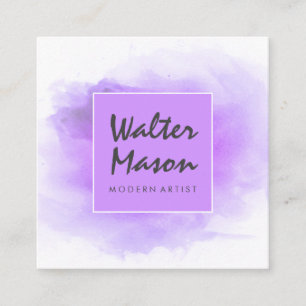 Watercolor Artwork Ink Splatter Square Business Card