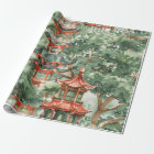 Watercolor Asian Pagoda in Verdant Landscape (17)