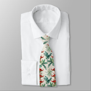 Watercolor Asian Pagoda in Verdant Landscape (2) Tie
