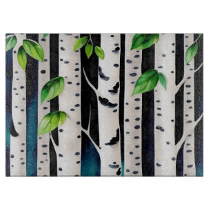 Watercolor Aspen Trees Cutting Board