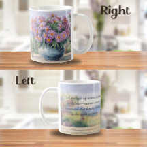 Watercolor Asters and Chickadee Quote