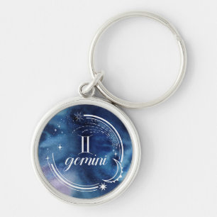 Watercolor Astrology - Gemini Key Ring