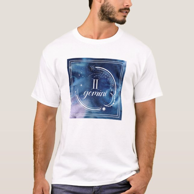 Watercolor Astrology - Gemini T-Shirt (Front)