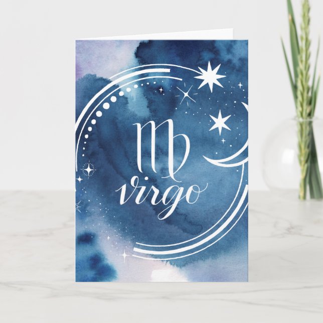 Watercolor Astrology - Virgo Card (Front)