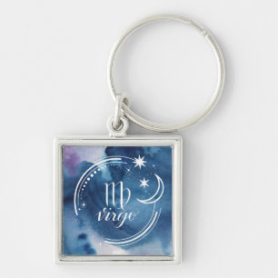 Watercolor Astrology - Virgo Key Ring