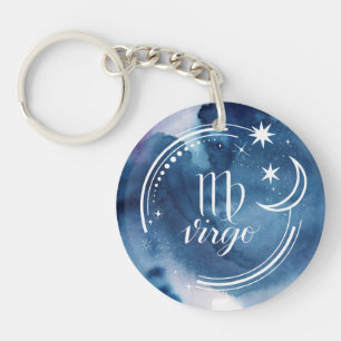 Watercolor Astrology - Virgo Key Ring