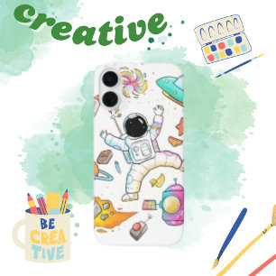 Watercolor Astronaut Cute Space Doodle  iPhone 16 Plus Case