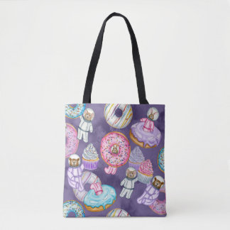 Watercolor Astronaut Forest Friends Sweet Dreams Tote Bag