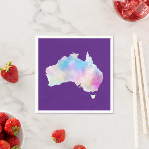 Watercolor Australia  Napkin