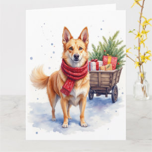 Watercolor Australian Stumpy Tail Cattle Dog Card