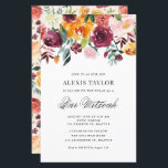 Watercolor Autumn Blooms Bar Mitzvah Invitation<br><div class="desc">Invite family and friends to your event with this customisable floral bar mitzvah invitation. It features watercolor fall flowers and a matching background. This floral bar mitzvah invitation will be perfect for fall or autumn events. Personalise by adding your details. Matching items are available.</div>