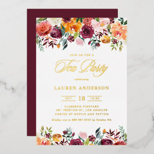 Watercolor Autumn Blooms Garland Bridal Tea Party
