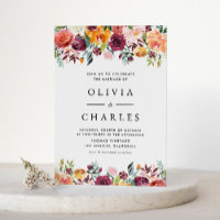 Watercolor Autumn Blooms Garland Fall Wedding